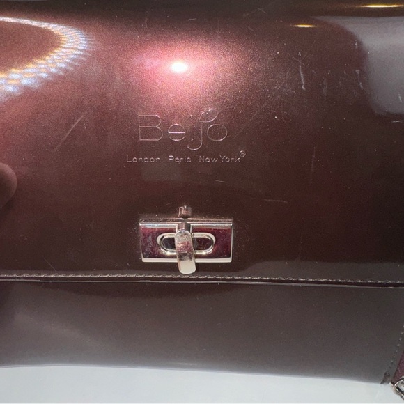 Beijo Brown Patent Top Handle Handbag Crossbody - Picture 10 of 16